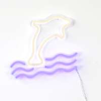 Creative Led Luminous Dolphin PVC Neon Sign Wall Hanging Decor Light Letter Christmas Signs